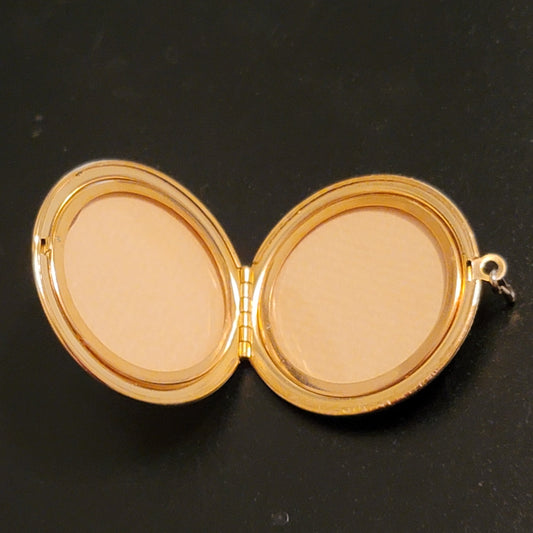 Vintage Monogram Gold Tone Round Locket
