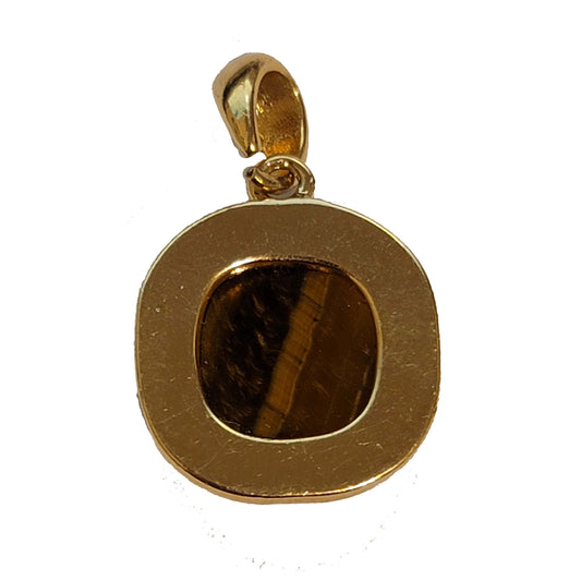 Small Gold Tone Tiger's Eye Pendant