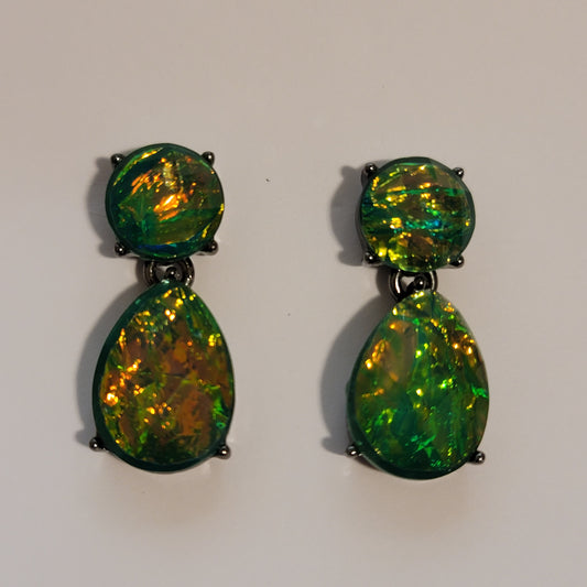 Green Dangle Earrings
