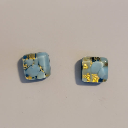 Small Square Murano Glass Stud Earrings