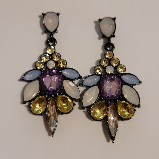 Multi-Colored Rhinestone Earrings