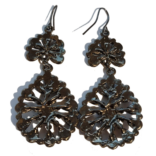 Blue Rhinestone Earrings