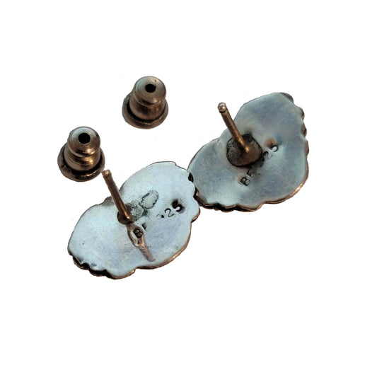 925 Sterling Silver South Western Style Coral Earrings