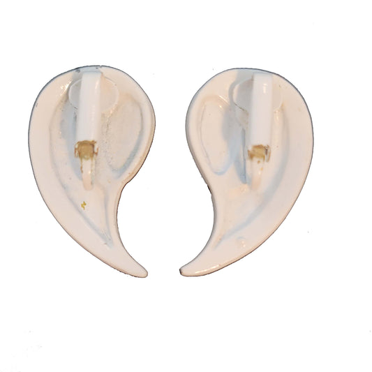 Red & White Clip On Earrings