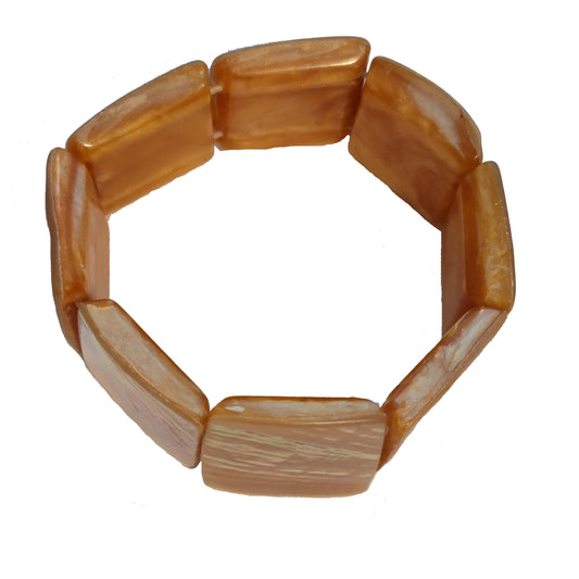 Peach Mother of Pearl Stretch Bracelet