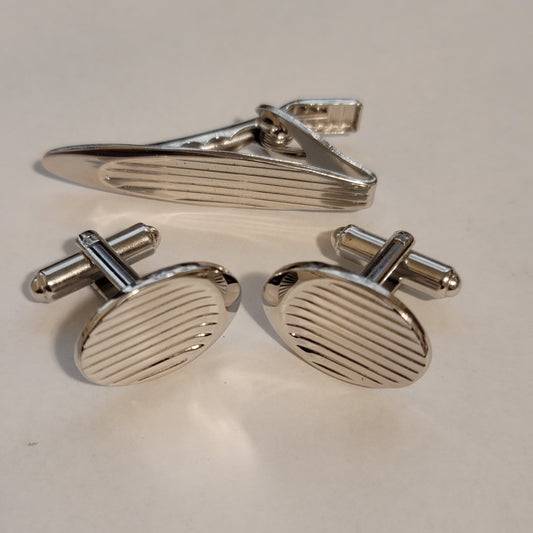 Vintage EMJ (Emmons) Silver Tone Cufflinks