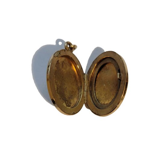 Small Gold Tone Monogram Locket