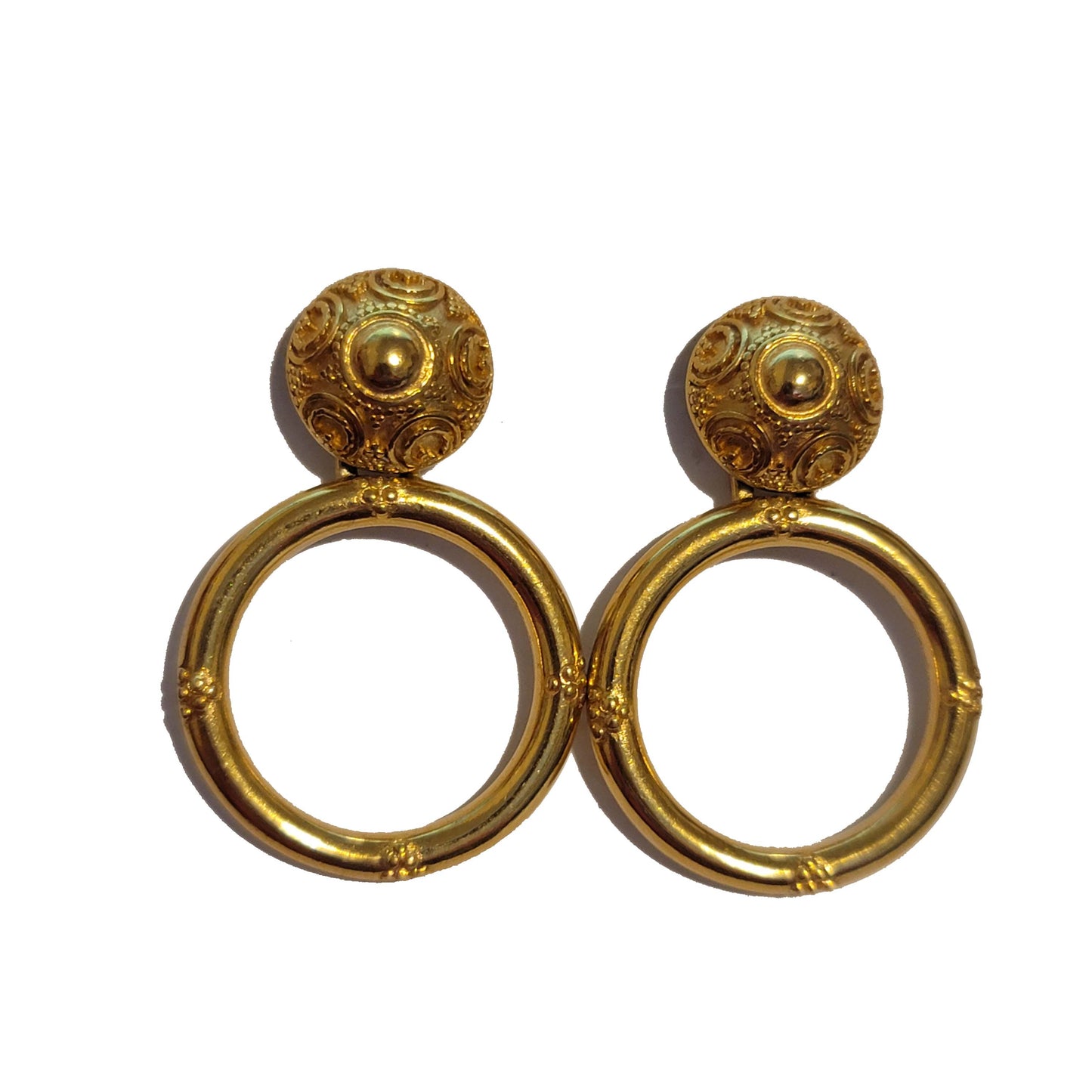 Gold Tone Door Knocker Earrings