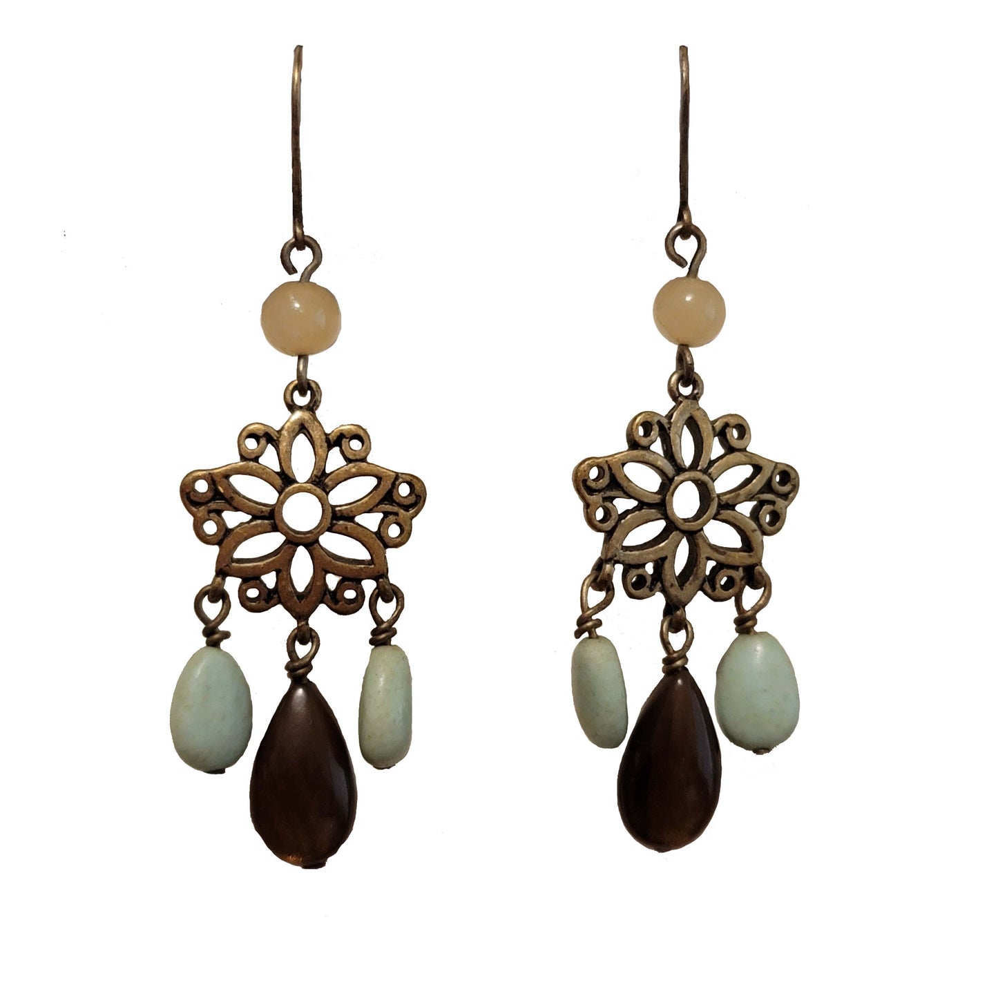 Flower Bead Dangle Earrings