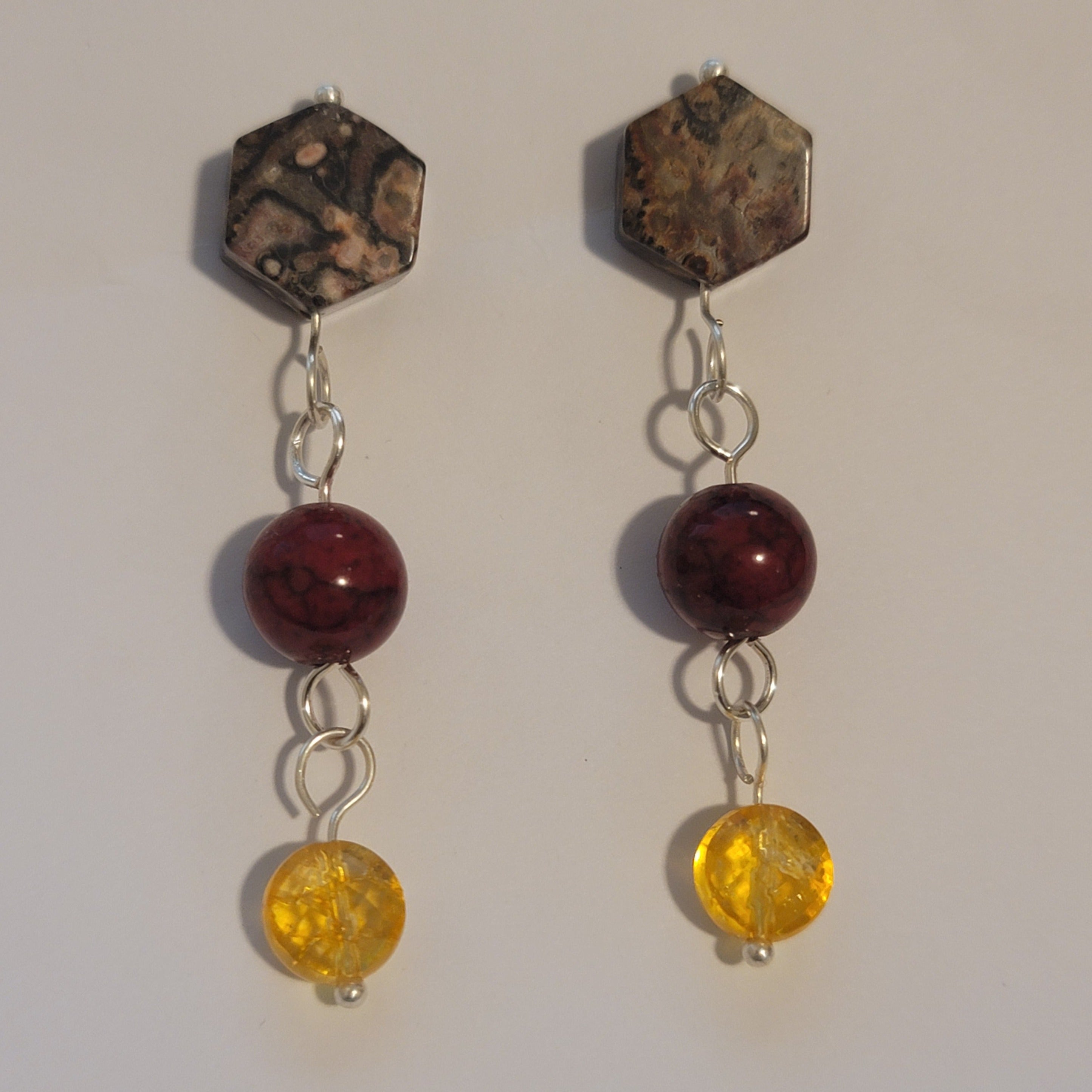 Citrine Quartz Jasper Earrings