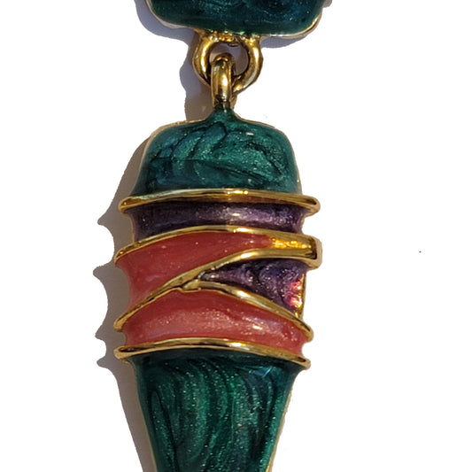 Enamel Dangle Earrings