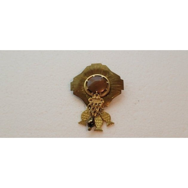 Modern Style Brass And Steal Brooch