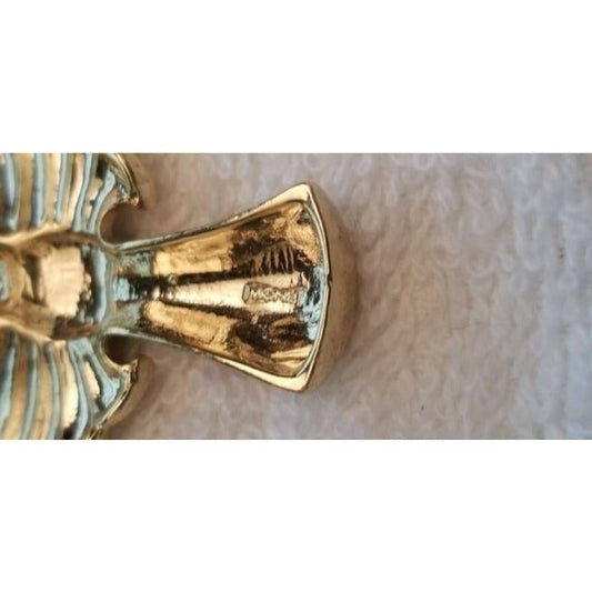 Vintage Monet Red & Gold Colored Angel Brooch