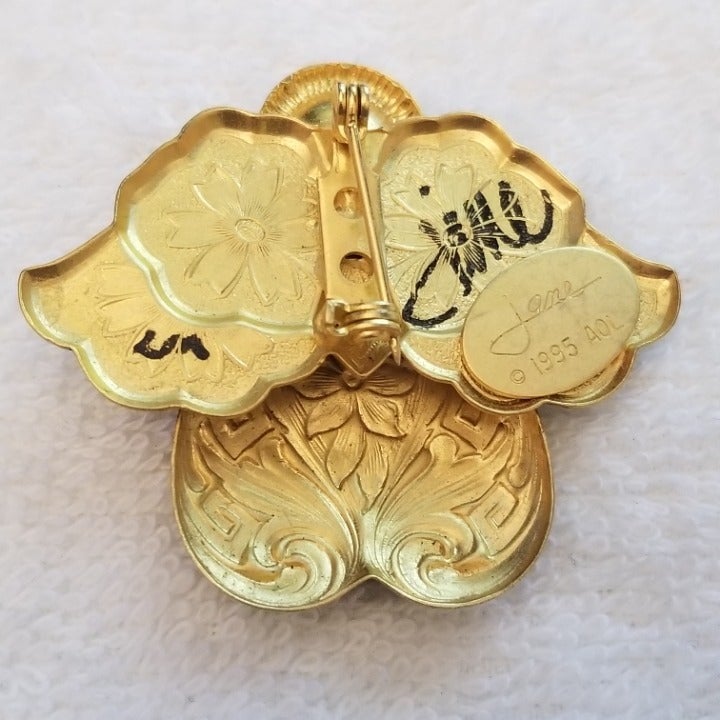 Vintage Gold Tone Angelic Brooch
