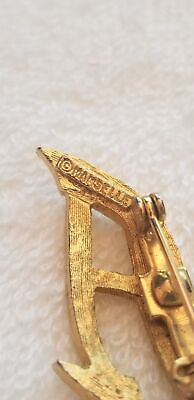 Vintage Gold Tone Letter A Brooch