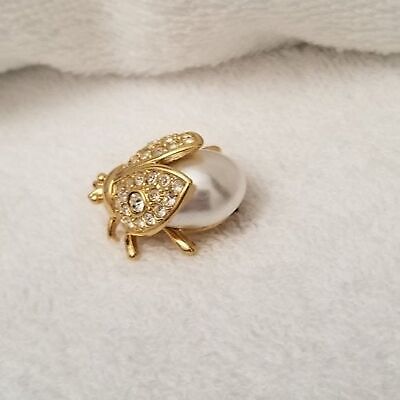 Vintage 1991 Napier 23K Gold Plated Lady Bug Brooch Pin