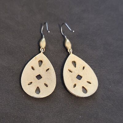 Gold Tone Tear Drop Earrings