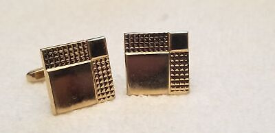 Vintage Hickok USA Gold Tone Square Cufflinks