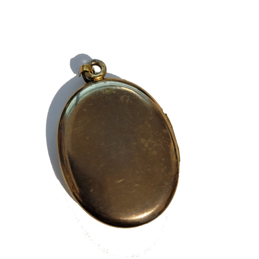 Vintage Gold Tone Guilloche Enamel Locket