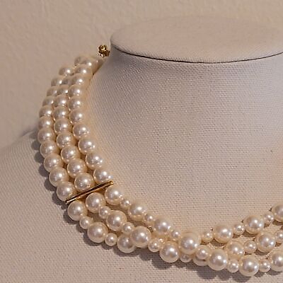 Multi-Strand Simulated Pearl Necklace