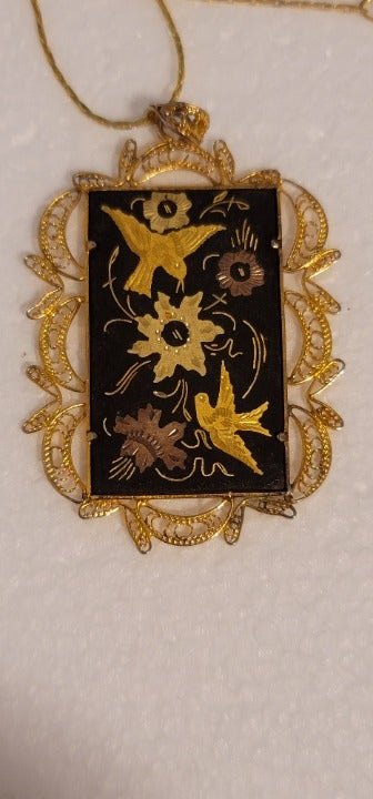 Vintage Damascene Pendant