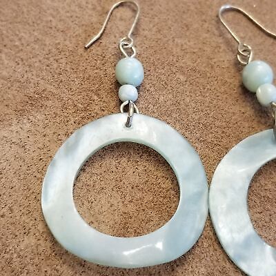 Seafoam Colored Shell Earrings