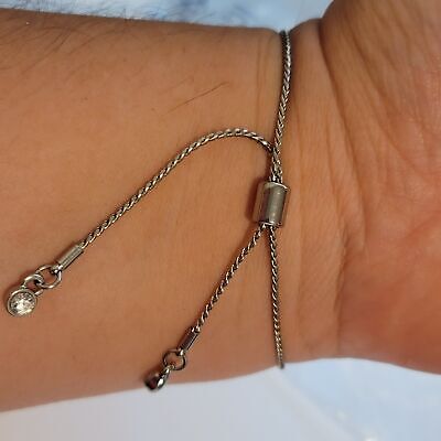 Silver Tone Druzy Adjustable Bracelet