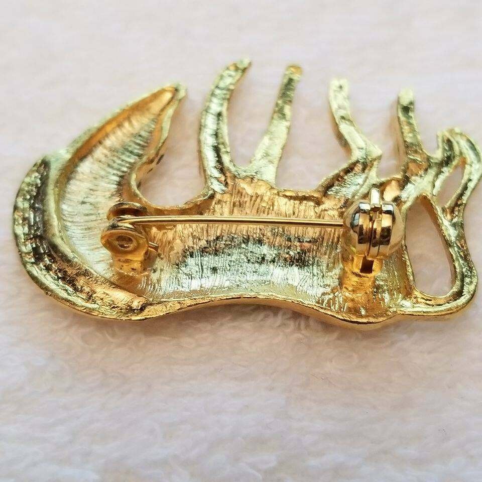 Gold Tone Zebra Brooch