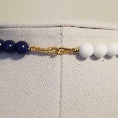 Blue White Vintage And Bead Necklace