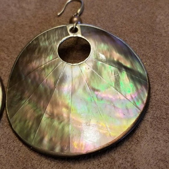 Gold Plated Mother Of Pearl Earrings