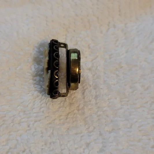 Black & White Cameo Button Cover