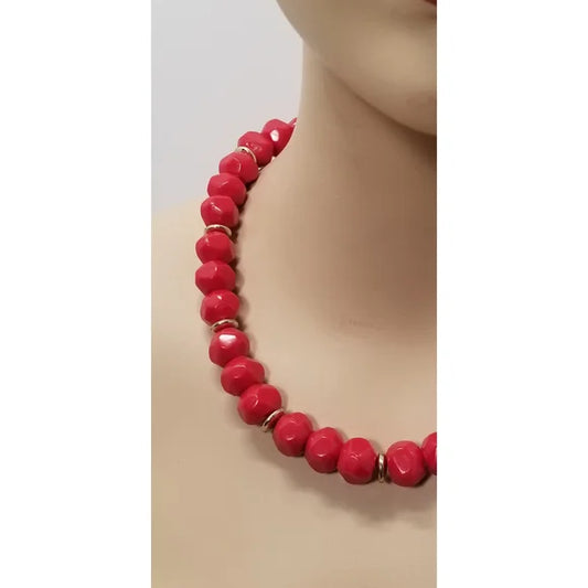 Vintage Red Bead Necklace