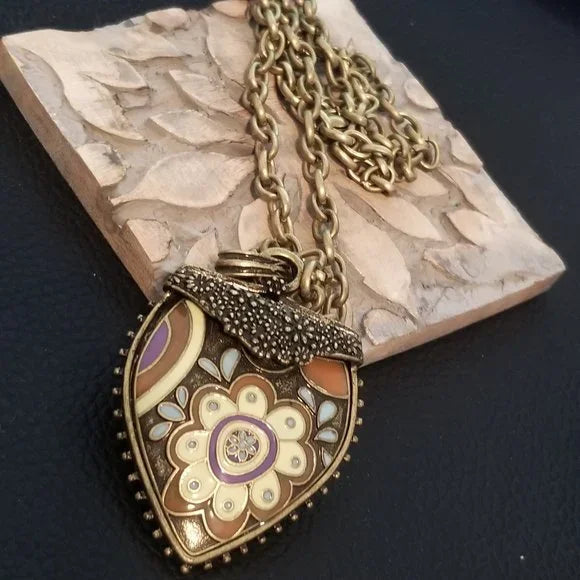 Copper Colored Love Peace Necklace