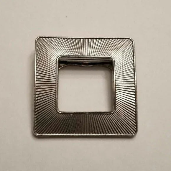 Square Silver Tone Scarf Clip