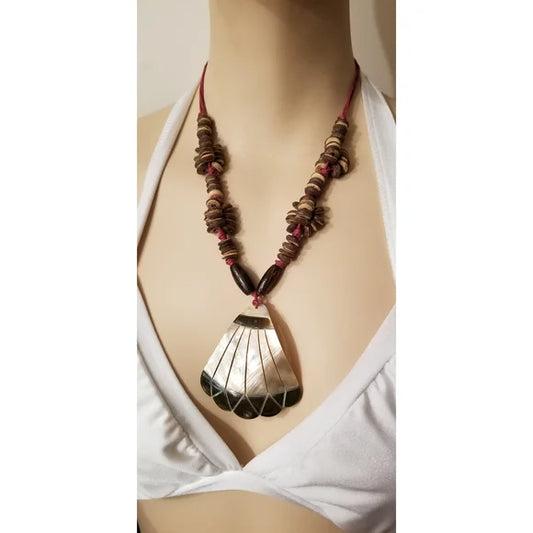 Mother Of Pearl Shell Coconut Necklace