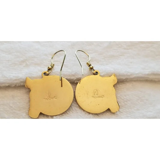 Gold Tone Zebra Earrings