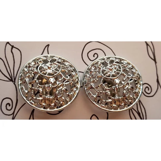 Vintage Sarah Coventry Frozen Lace Clip On Earrings