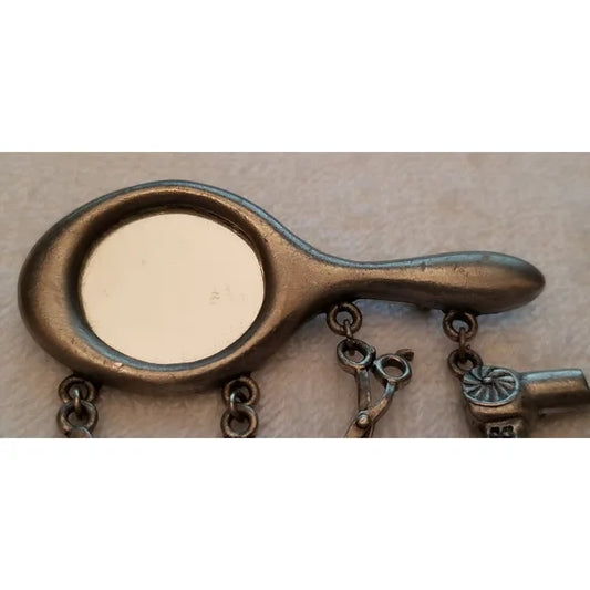 Vintage Jonette Mirror Hair Stylist Brooch