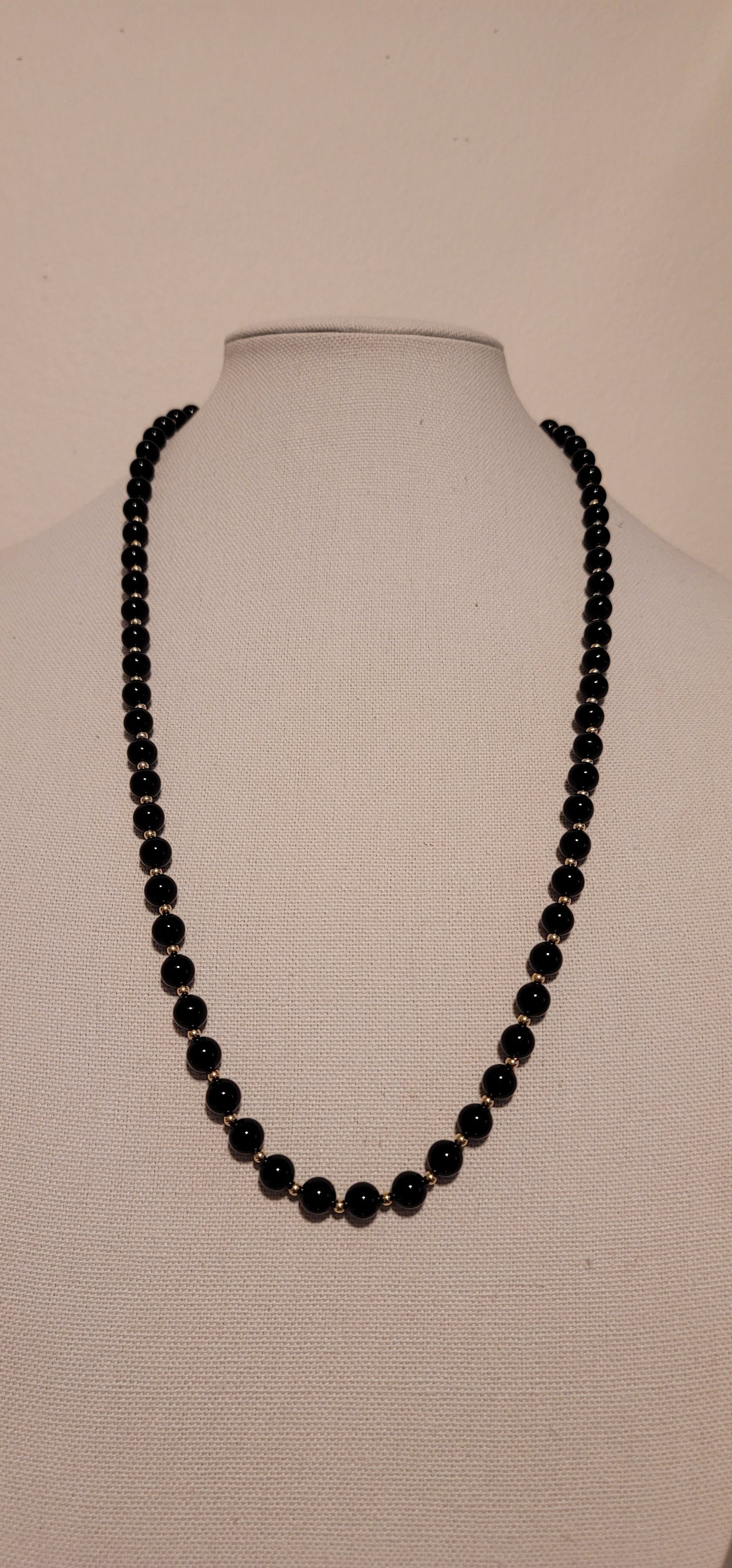 Black & Gold Bead Necklace