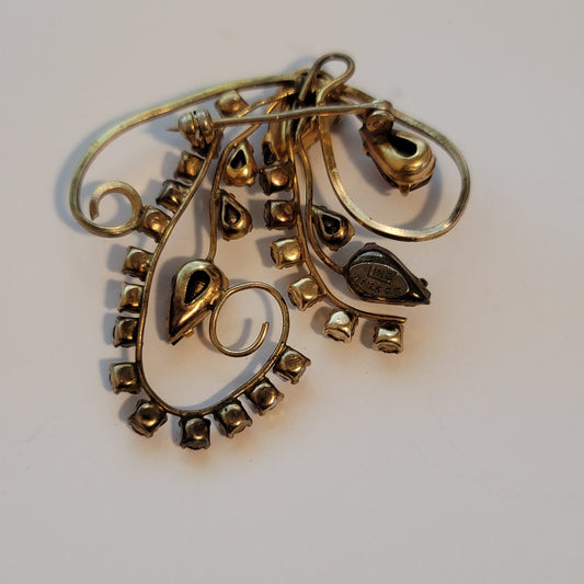 Vintage 1/20 12K GF Rhinestone brooch