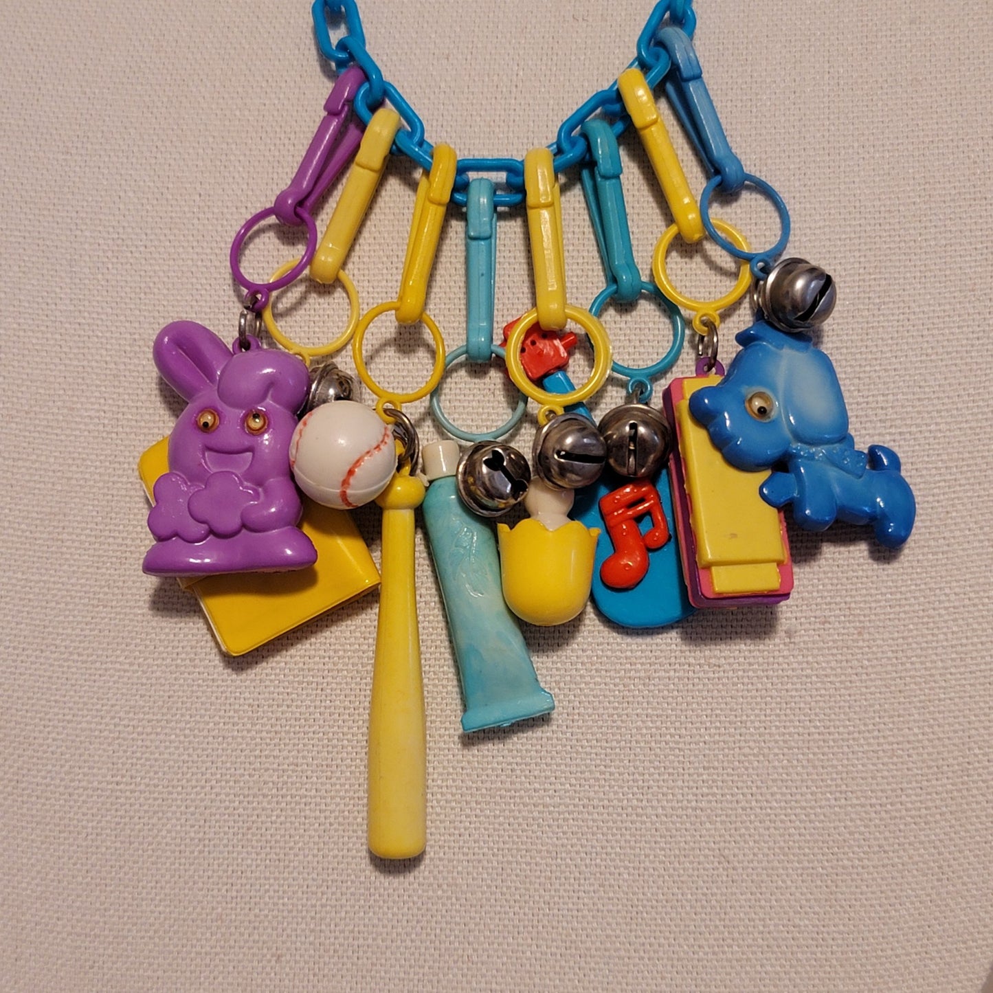 Vintage 1980s Plastic Charm Necklace
