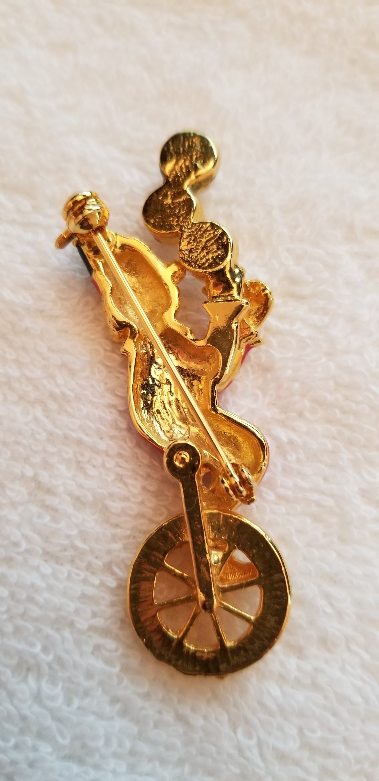 Vintage Juggling Clown On Tricycle Brooch