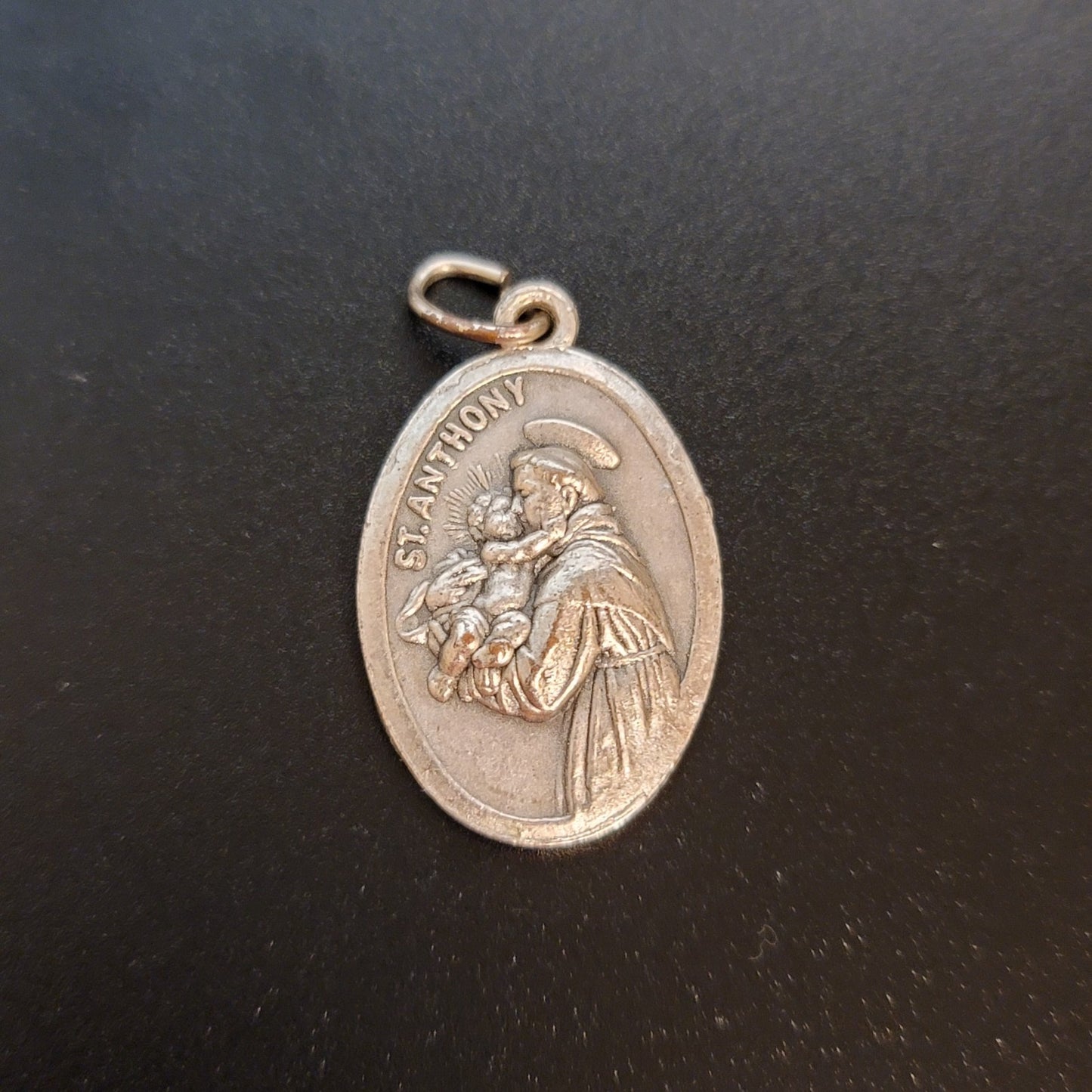 Vintage St. Anthony Padua Holy Relic Reliquary Medal Pendant