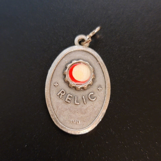 Vintage St. Anthony Padua Holy Relic Reliquary Medal Pendant