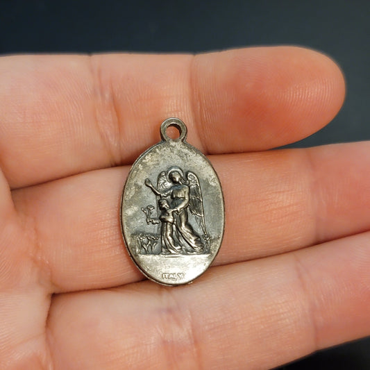 Vintage St. Michael Metal Pendant