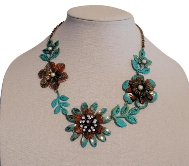 Rustic Metal Floral Necklace