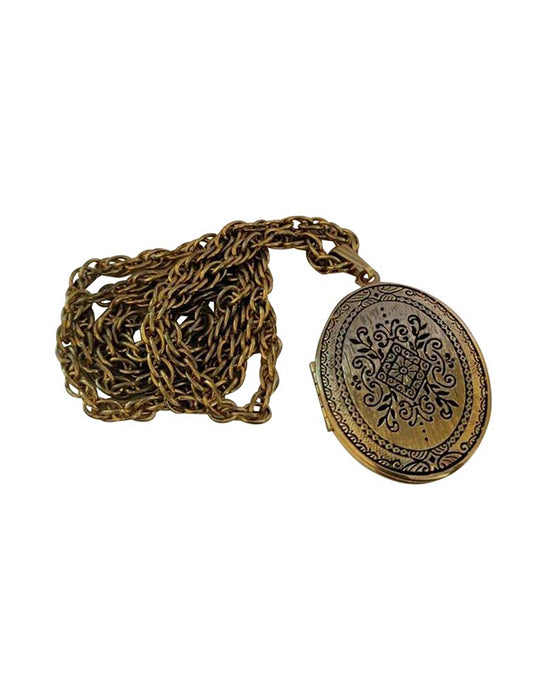Vintage Gold Tone Locket Necklace