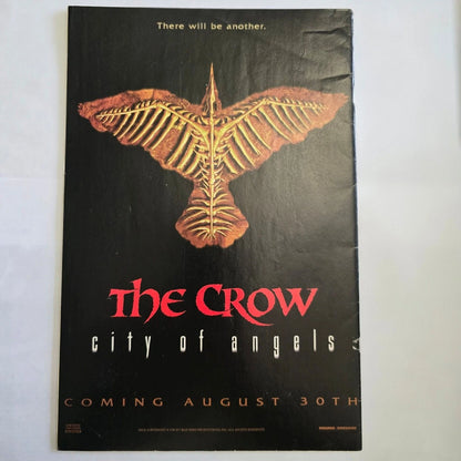 Promotional poster for 'The Crow: City of Angels' with a stylized crow design on a black background.