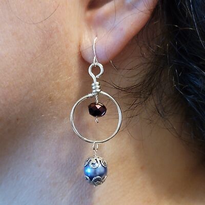 Handmade Hoop Bead Dangle Earrings