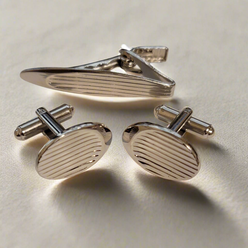 Vintage EMJ (Emmons) Silver Tone Cufflinks